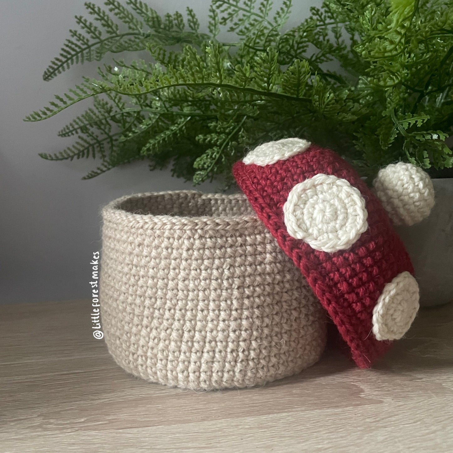 Mushroom Toadstool Crochet Basket Storage Organiser Home Decor [DIGITAL PATTERN ONLY] [Downloadable File]