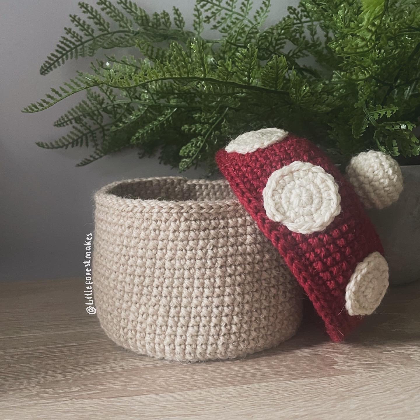 Mushroom Toadstool Crochet Basket Storage Organiser Home Decor [DIGITAL PATTERN ONLY] [Downloadable File]