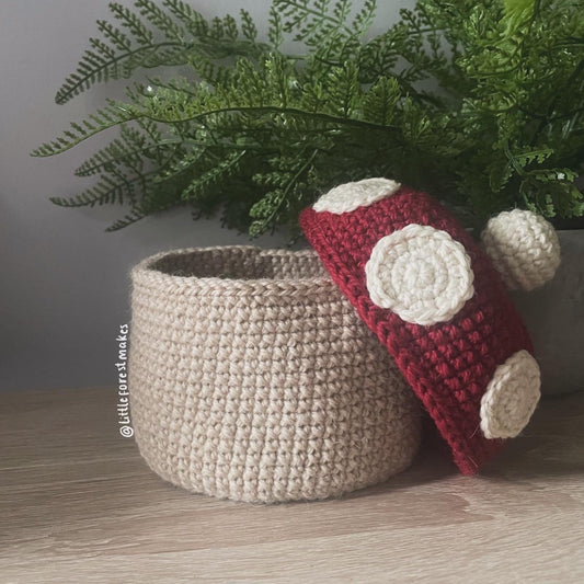 Mushroom Toadstool Crochet Basket Storage Organiser Home Decor [DIGITAL PATTERN ONLY] [Downloadable File]