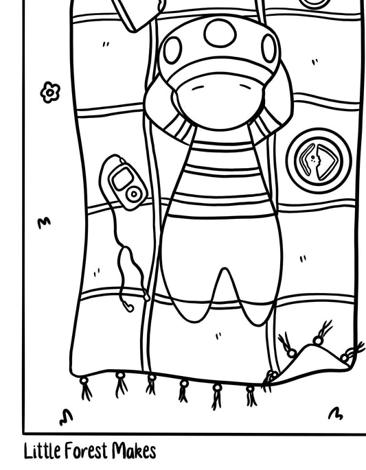 Hand drawn cosy digital illustrations colouring pages [DIGITAL DOWNLOAD] downloadable file