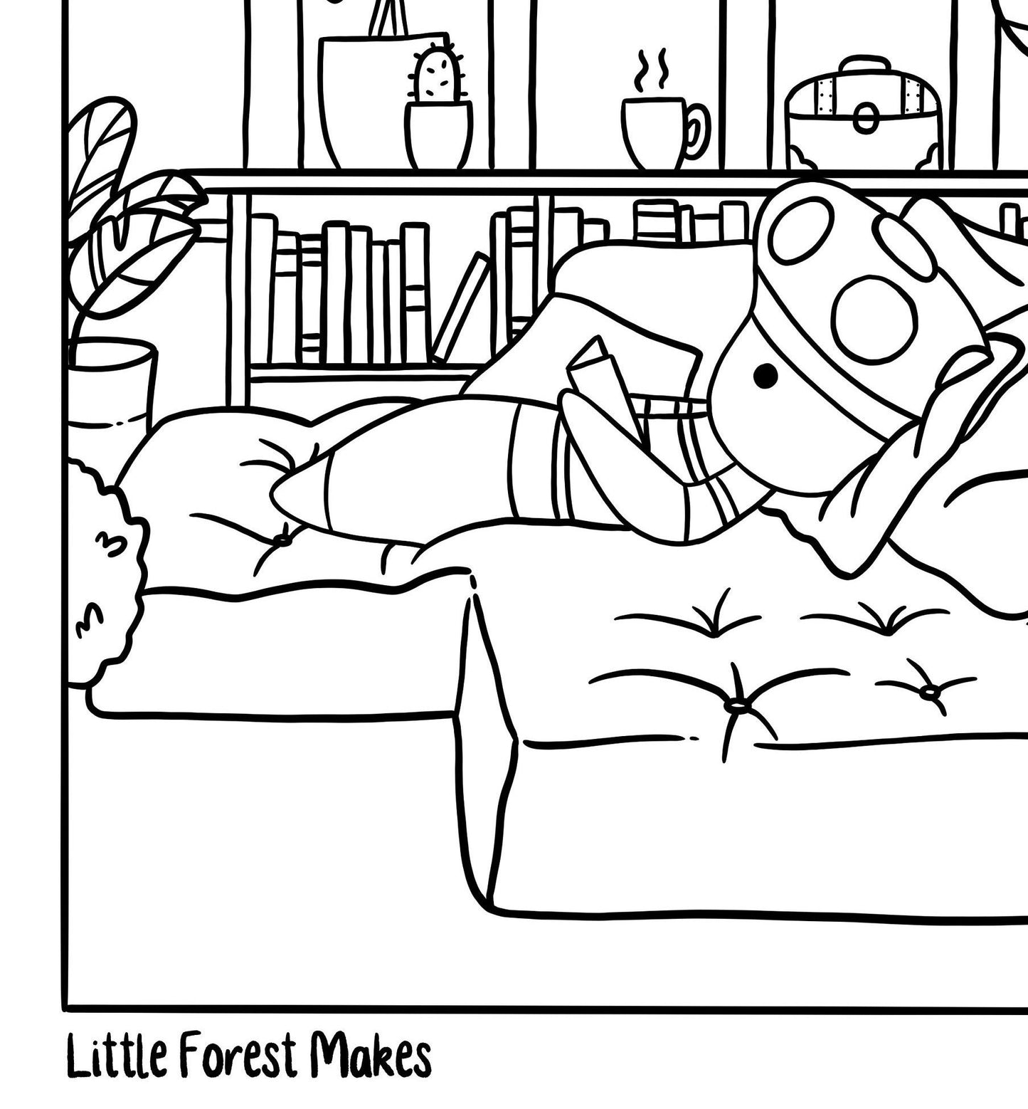 Hand drawn cosy digital illustrations colouring pages [DIGITAL DOWNLOAD] downloadable file