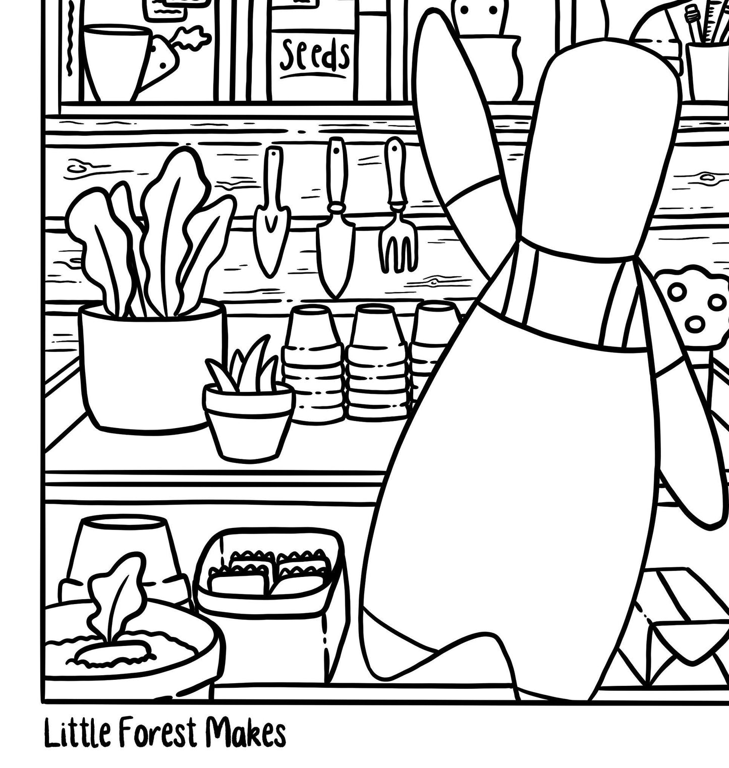 Hand drawn cosy digital illustrations colouring pages [DIGITAL DOWNLOAD] downloadable file