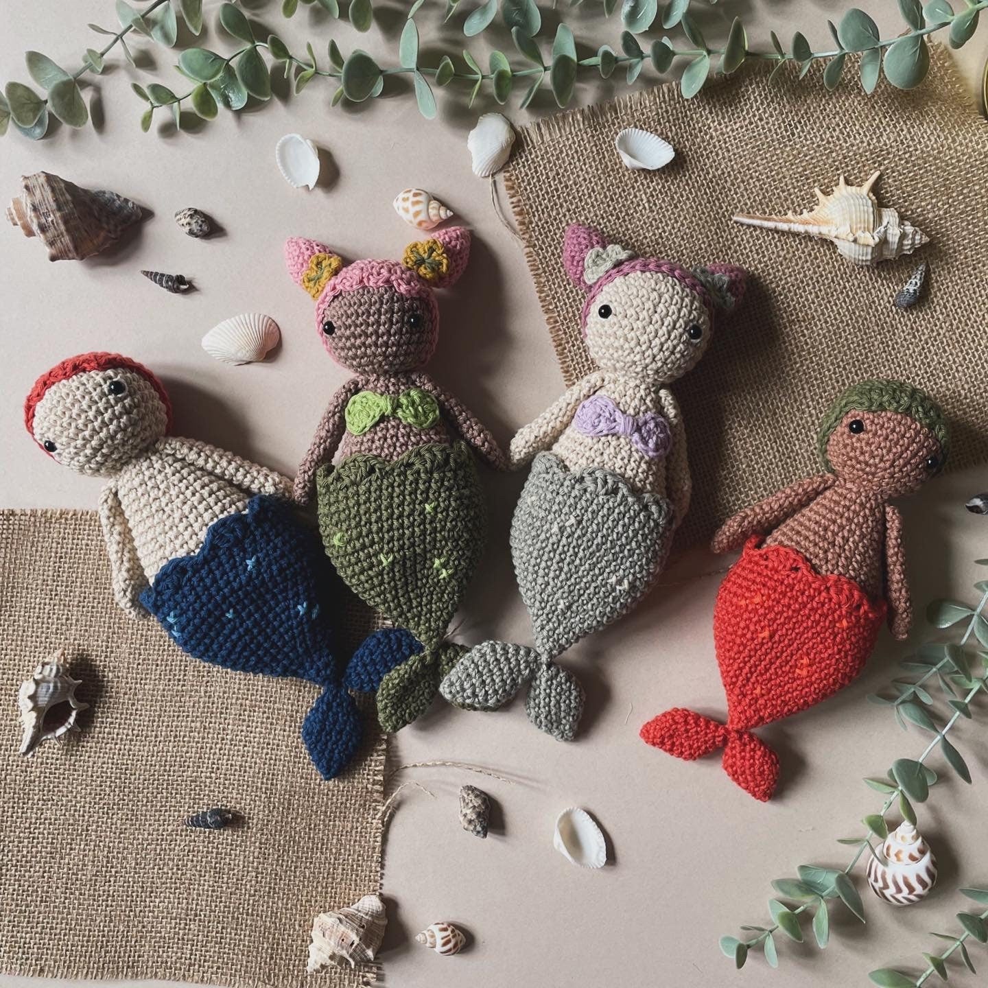 Maeva and Finn the Merfolk! Crochet Mermaid Pattern [DIGITAL PDF] (Downloadable File)
