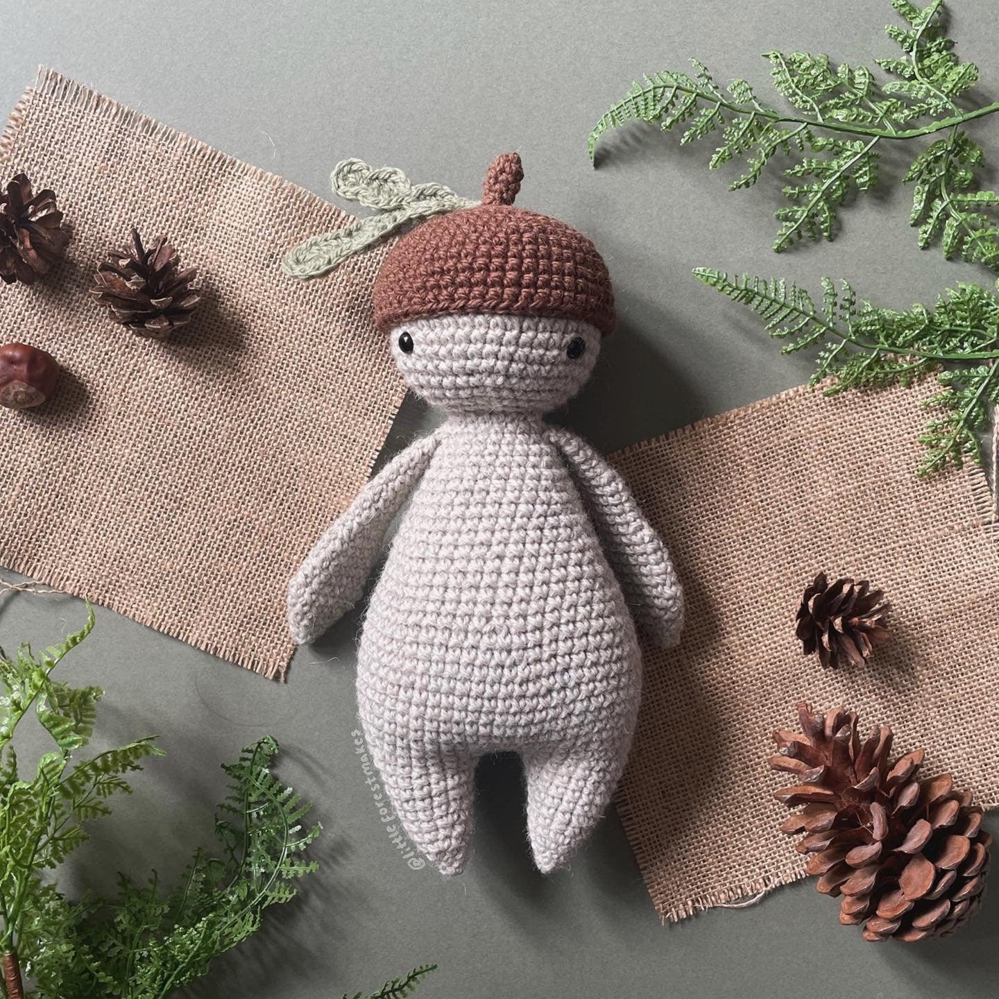 Sprout the Forest Sprite Acorn Crochet Plushie Doll Pattern - [DIGITAL PDF] (Downloadable File)