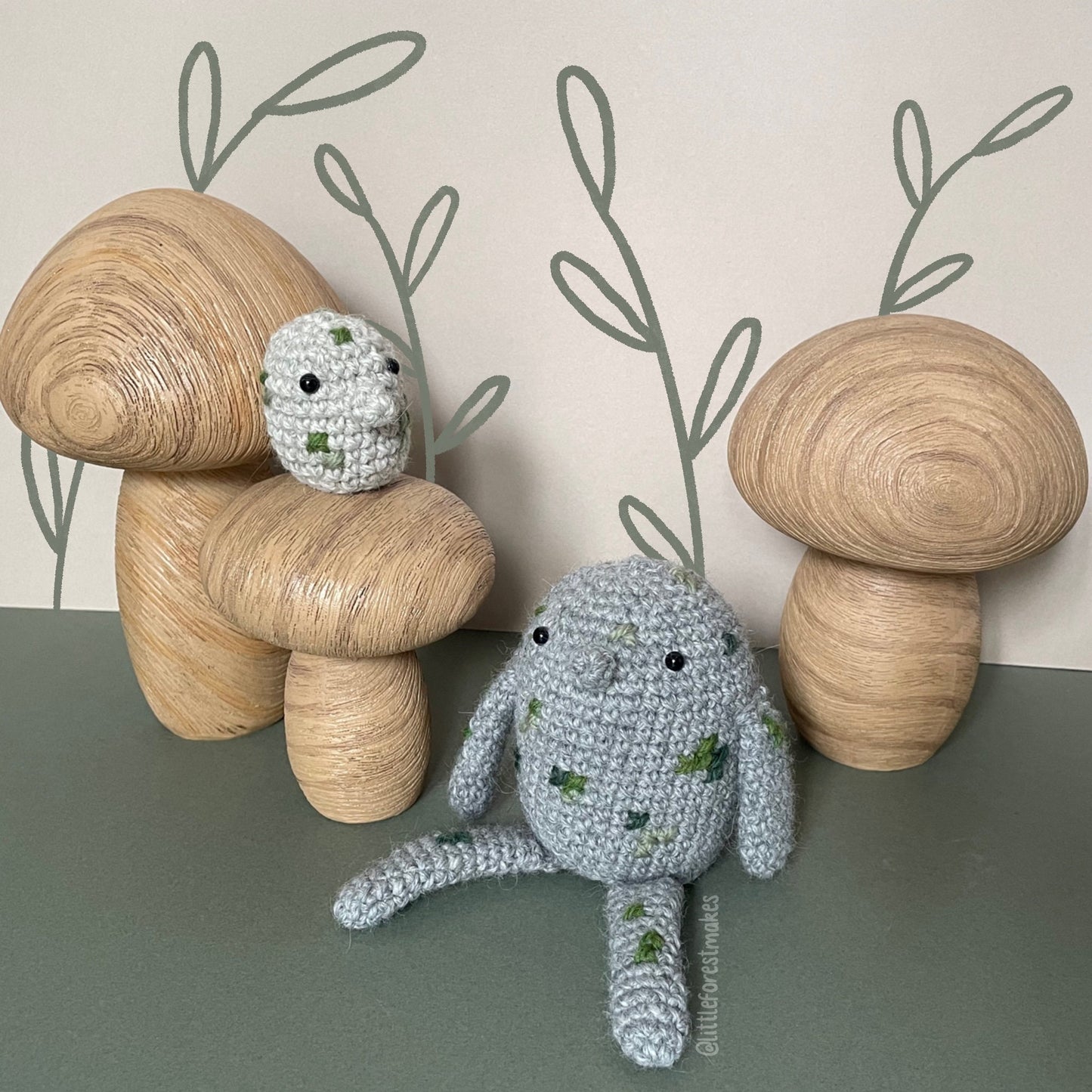Mama Troll and Baby Crochet Plushie Pattern [DIGITAL PDF] (Downloadable File)