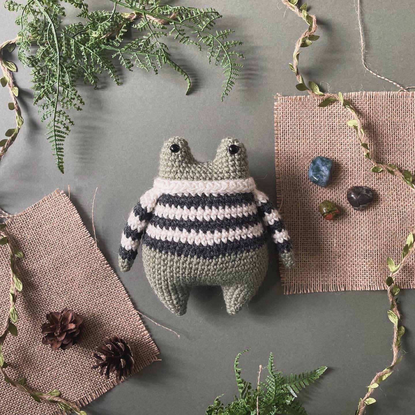 Francois the Frog Crochet Plushie Doll Animal Pattern - [DIGITAL PDF] (Downloadable File)