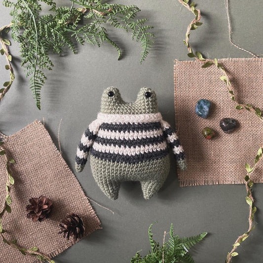 Francois the Frog Crochet Plushie Doll Animal Pattern - [DIGITAL PDF] (Downloadable File)