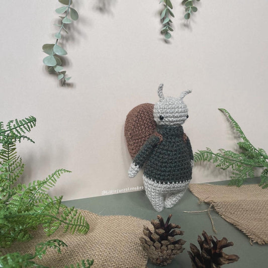 Sebastian the Snail Crochet Plushie Doll Animal Pattern - [DIGITAL PDF] (Downloadable File)