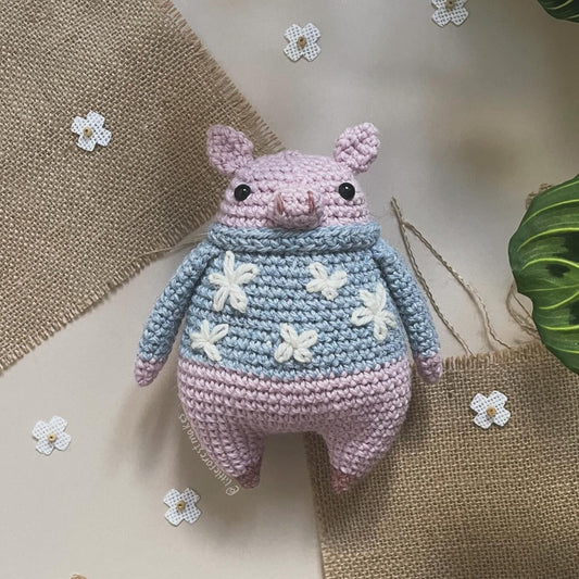 Pansy the Pig Crochet Plushie Doll Animal Pattern - [DIGITAL PDF] (Downloadable File)
