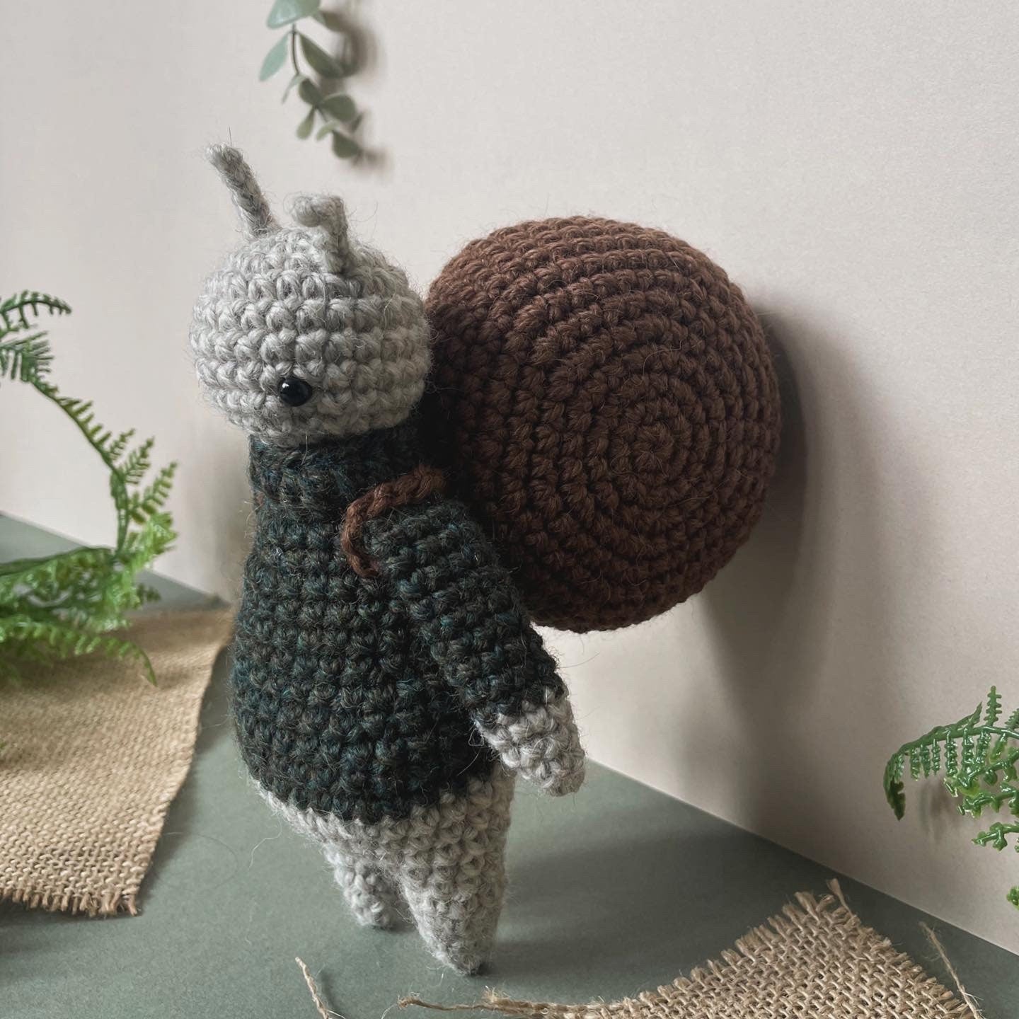 Sebastian the Snail Crochet Plushie Doll Animal Pattern - [DIGITAL PDF] (Downloadable File)