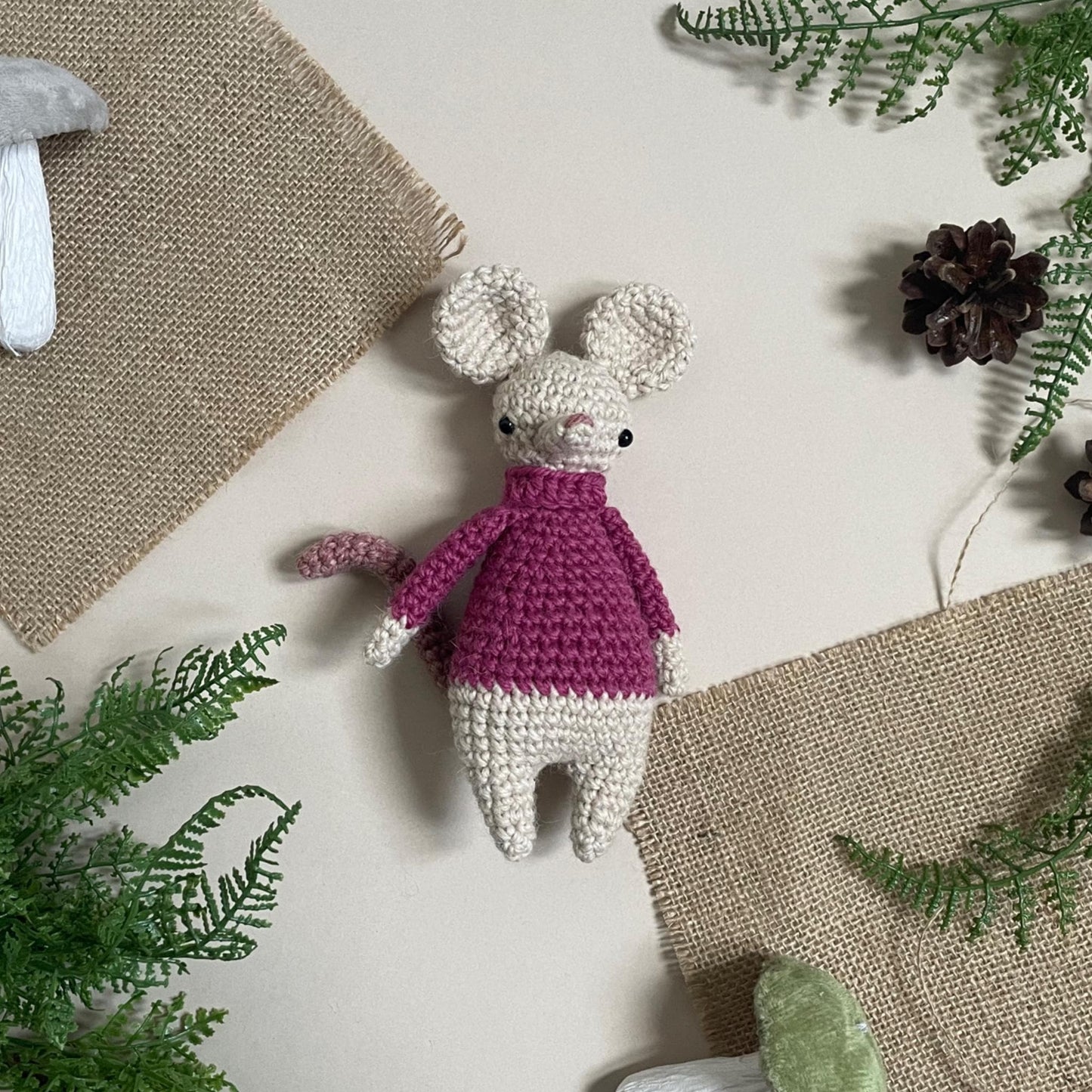 Mimi the Mouse Crochet Plushie Doll Animal Pattern - [DIGITAL PDF] (Downloadable File)