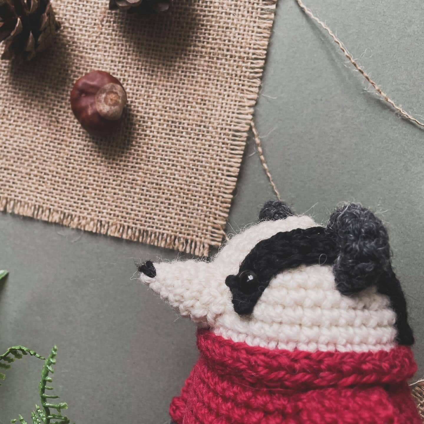 Bramble the Badger Crochet Plushie Doll Animal Pattern - [DIGITAL PDF] (Downloadable File)