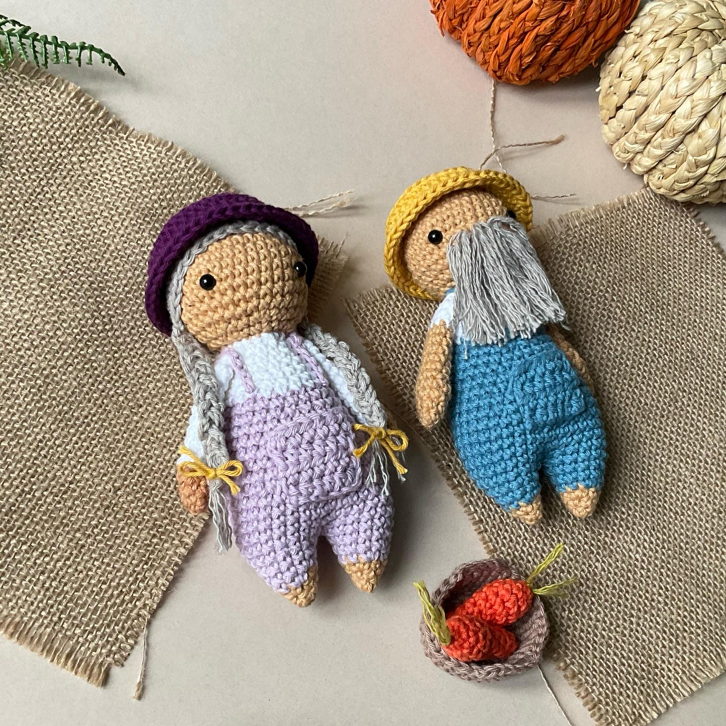 Frankie and Gladys Crochet Farmer Couple Pattern [DIGITAL PDF] (Downloadable File)