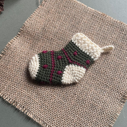 Mini Festive Stocking Bundle - Holiday Christmas Crochet Decoration Pattern [DIGITAL PDF] (Downloadable File)