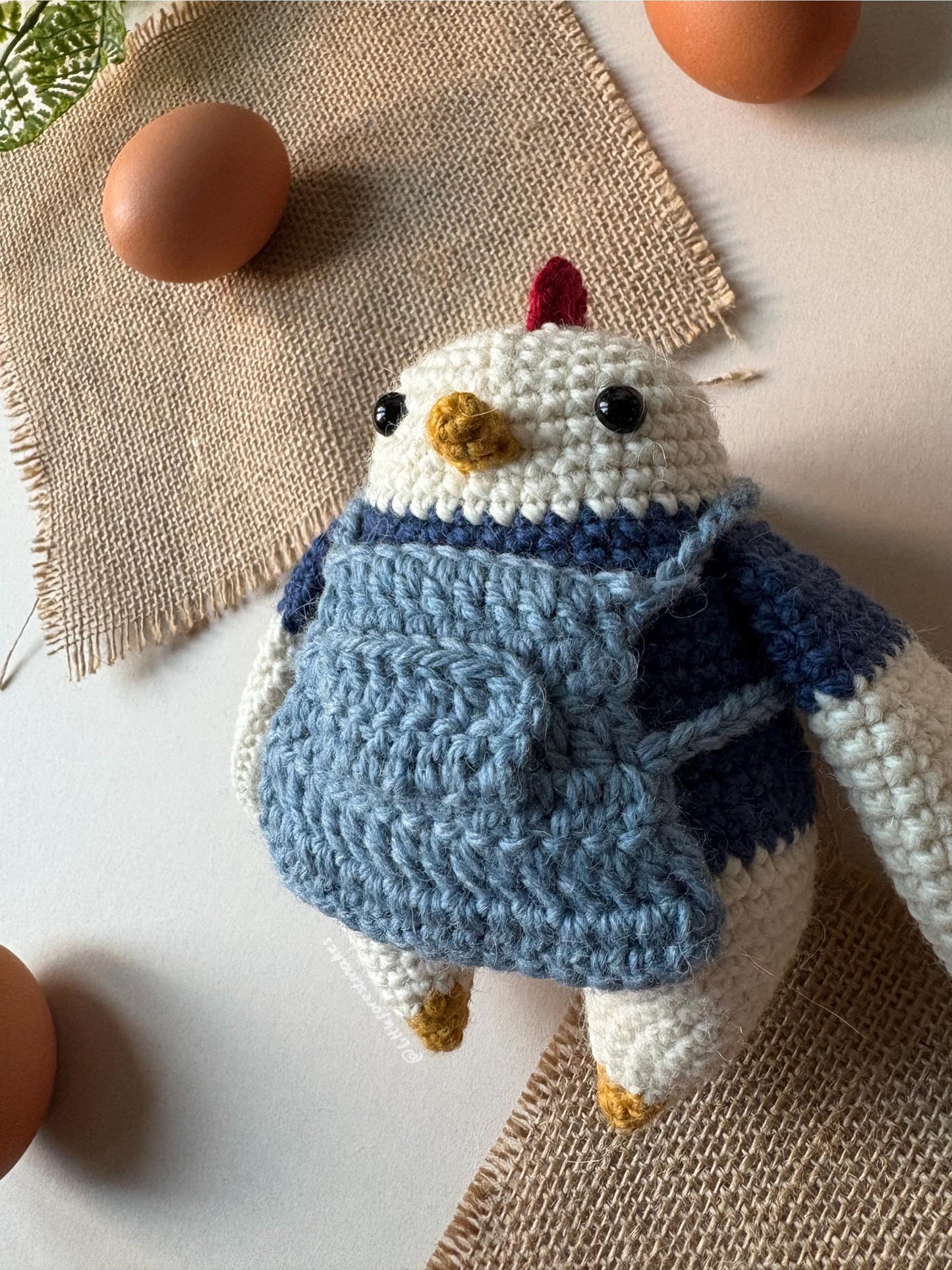 Hilda the Hen Chicken Crochet Plushie Doll Animal Pattern - [DIGITAL PDF] (Downloadable File)