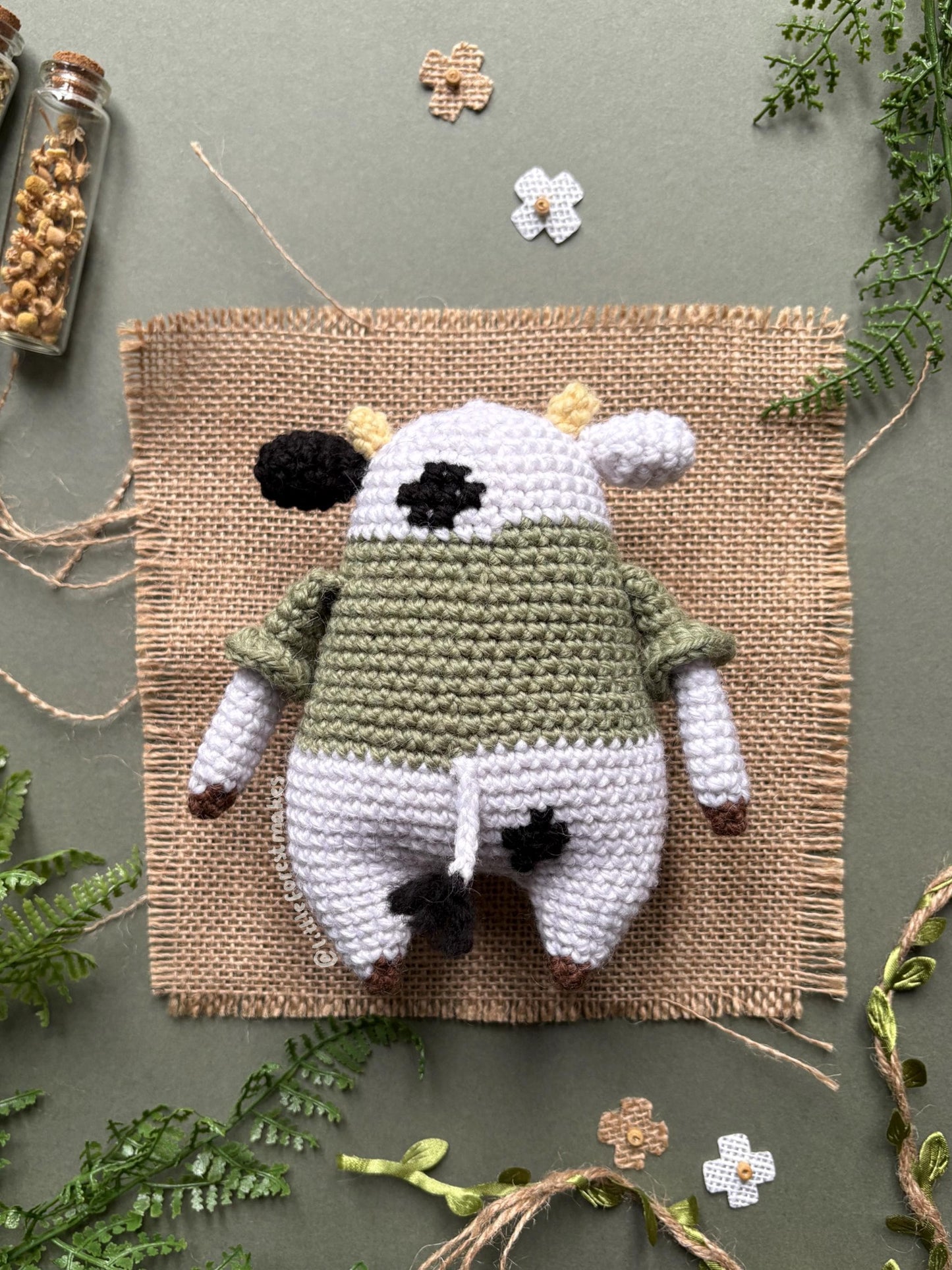 Chloe the Cow Crochet Plushie Doll Animal Pattern - [DIGITAL PDF] (Downloadable File)