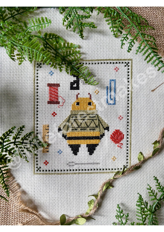 Busy Bonnie Bee Cross Stitch Pattern Craft Sewing Needlework [Digital Download] [PDF]