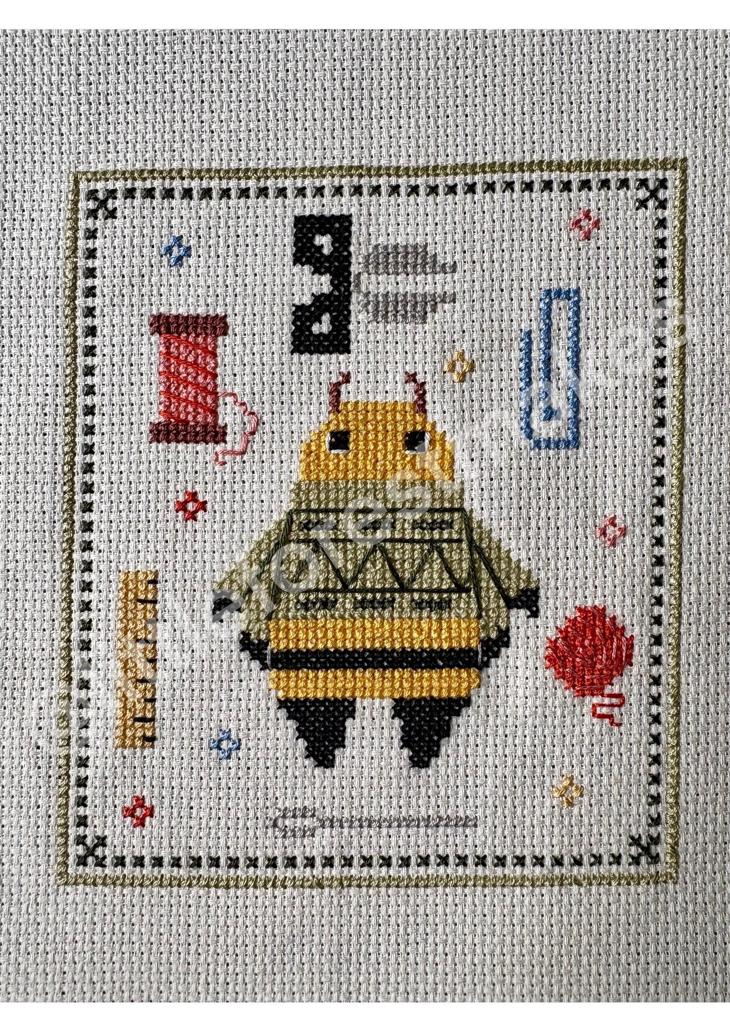 Busy Bonnie Bee Cross Stitch Pattern Craft Sewing Needlework [Digital Download] [PDF]