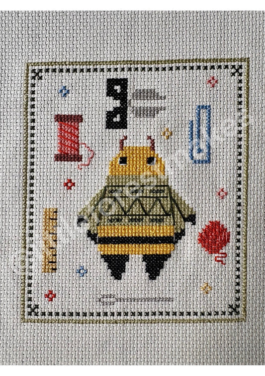 Busy Bonnie Bee Cross Stitch Pattern Craft Sewing Needlework [Digital Download] [PDF]