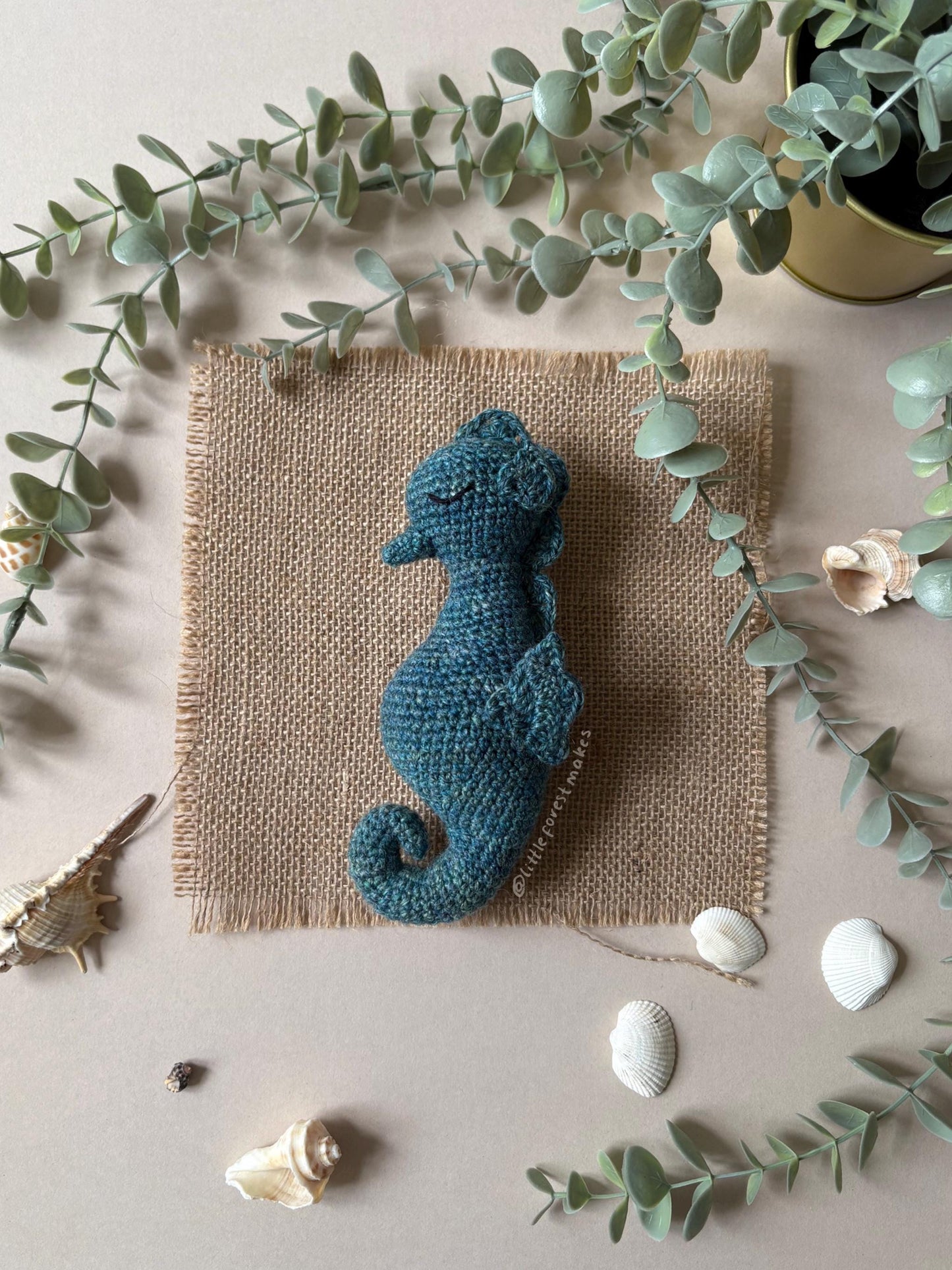 Sara the Seahorse Low Sew Crochet Plushie Doll Animal Pattern - [DIGITAL PDF] (Downloadable File)