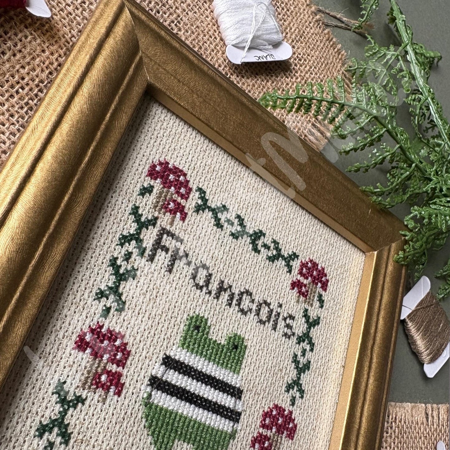 Mini Francois the Frog Cross Stitch Pattern Craft Sewing Needlework [Digital Download] [PDF]