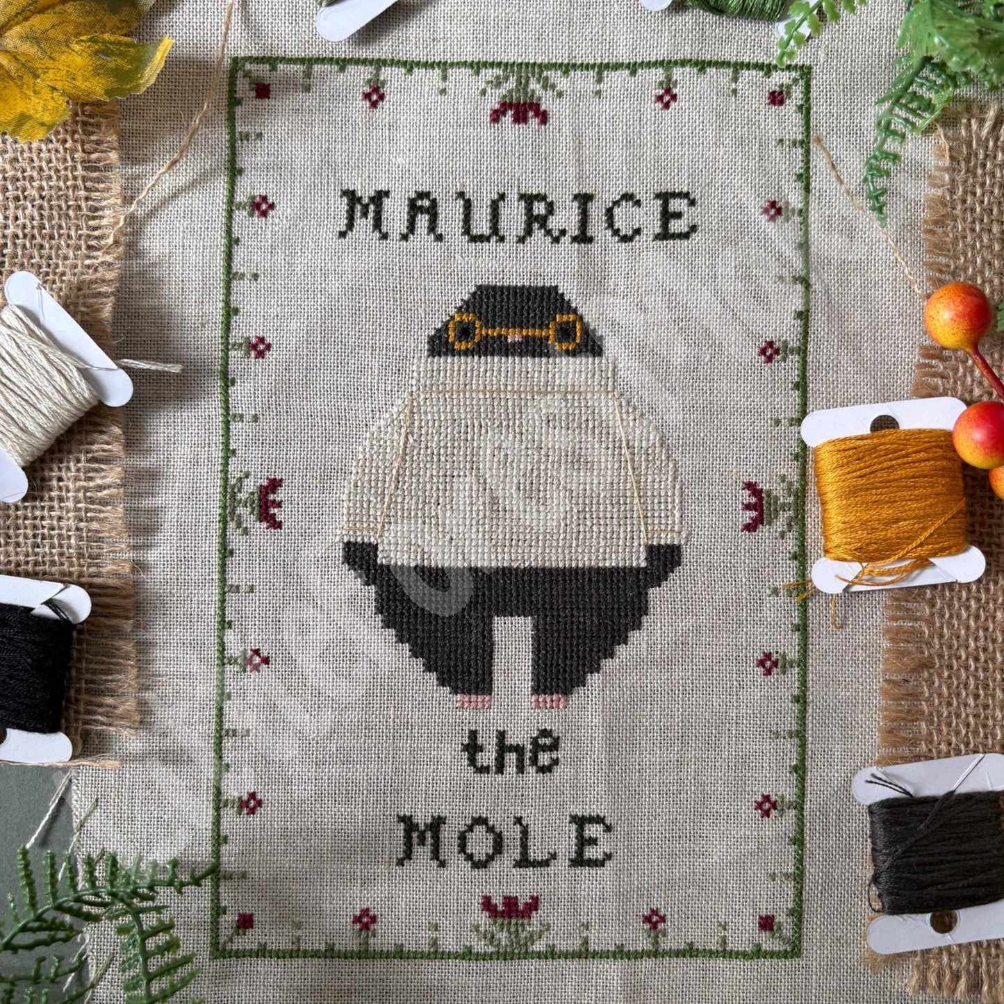 Maurice the Mole Portrait Cross Stitch Pattern Craft Sewing Needlework [Digital Download] [PDF]