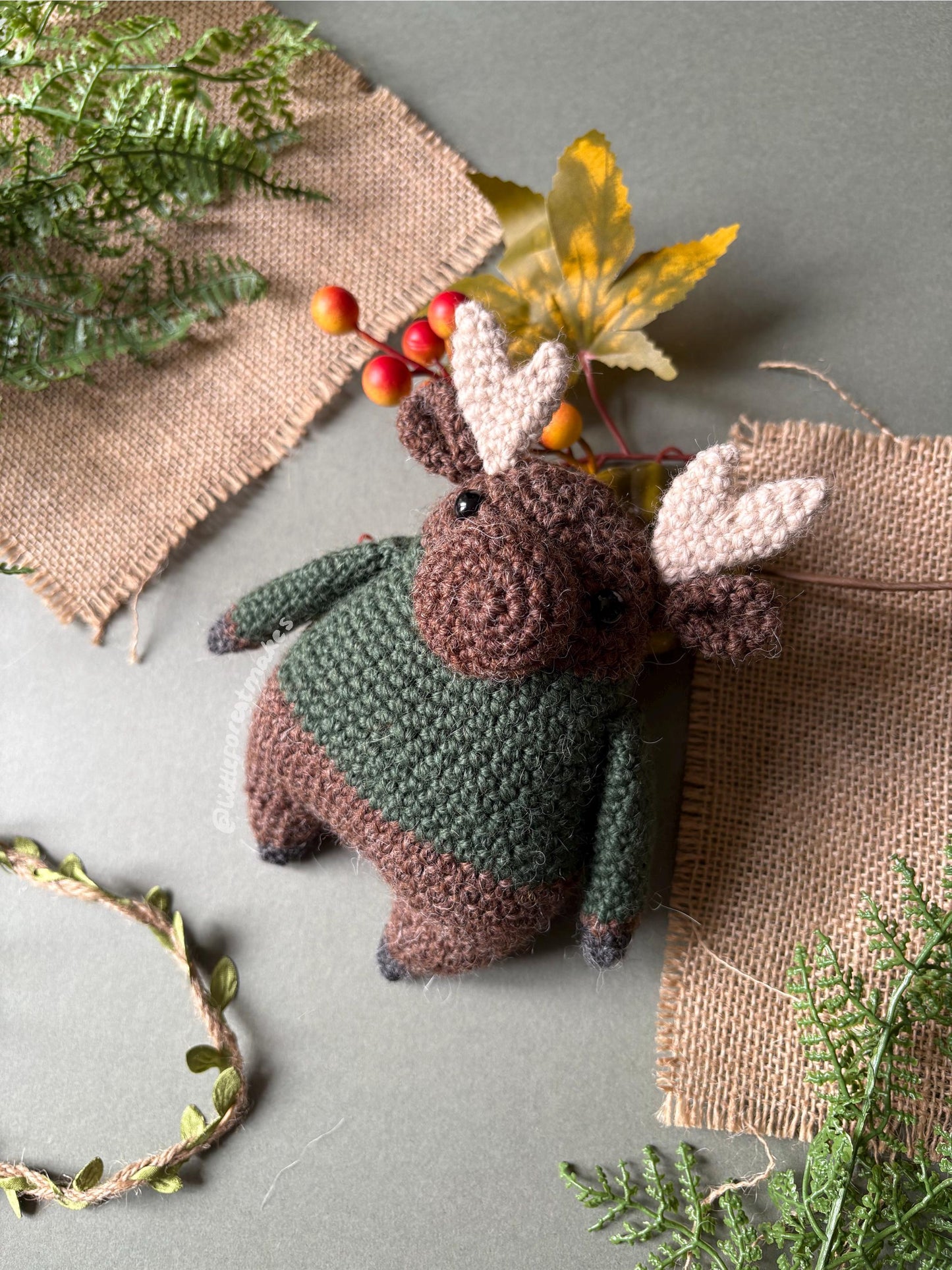 Marvin the Moose Crochet Plushie Doll Animal Pattern - [DIGITAL PDF] (Downloadable File)