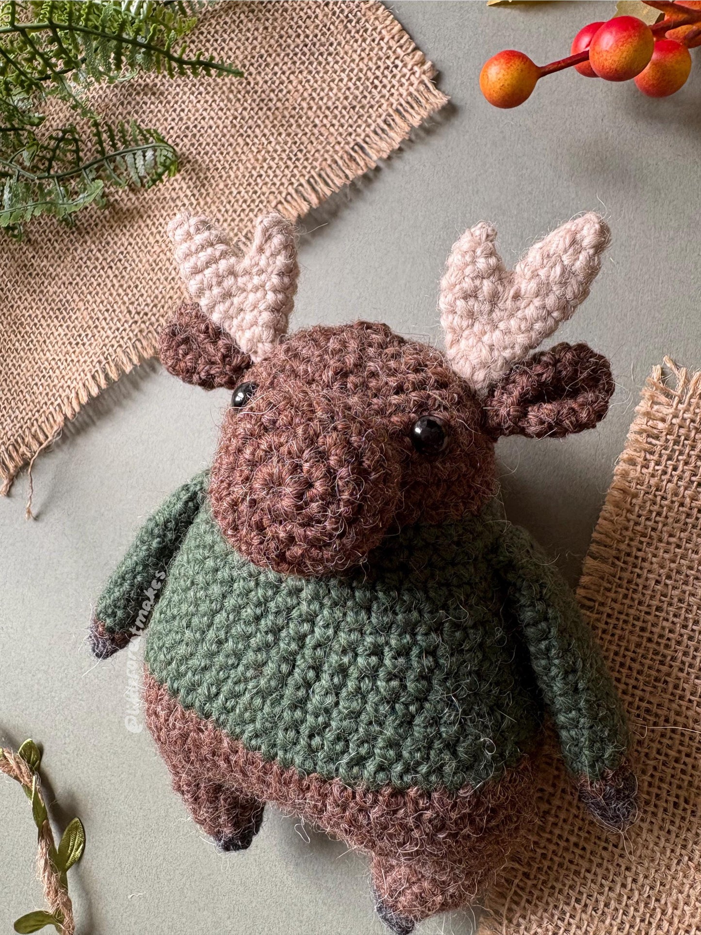 Marvin the Moose Crochet Plushie Doll Animal Pattern - [DIGITAL PDF] (Downloadable File)