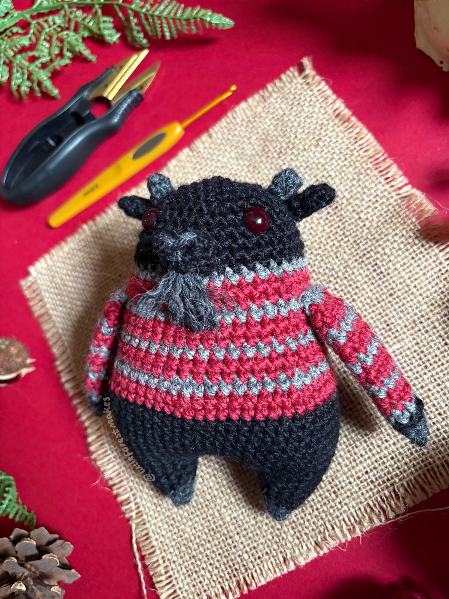 Grim the Goat Crochet Halloween Plushie Doll Animal Pattern - [DIGITAL PDF] (Downloadable File)