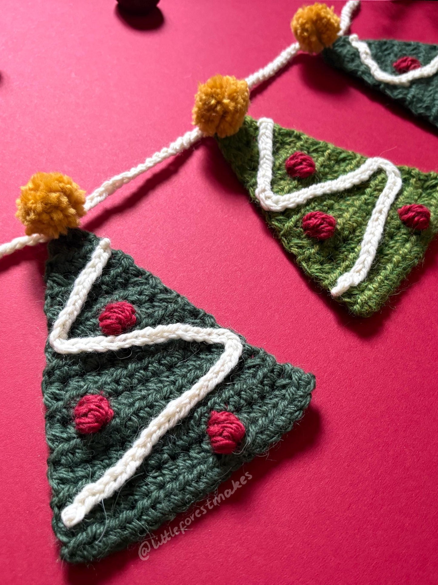 Crochet Festive Christmas Tree Garland Bunting Ornament Home Decor [DIGITAL PATTERN ONLY] [Downloadable File]